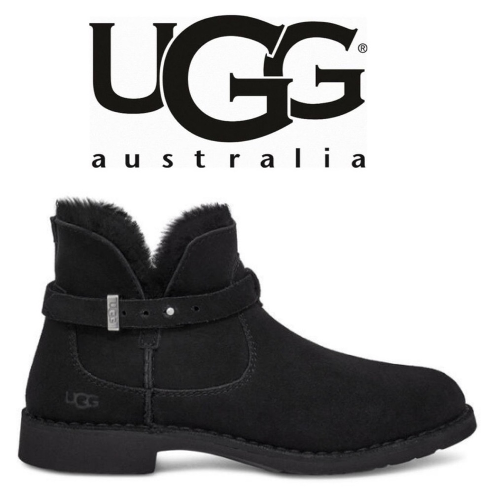 UGG Elisa Suede Ankle Boot in Black - Size 8 - Picture 2 of 9